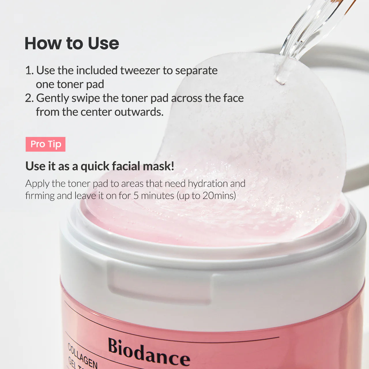 Collagen gel toner pads - Biodance