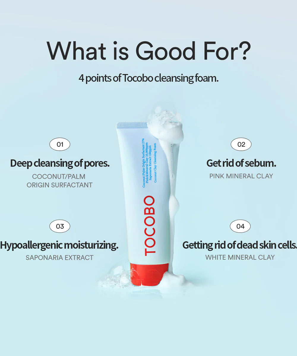 Coconut Clay Cleansing Foam - TOCOBO